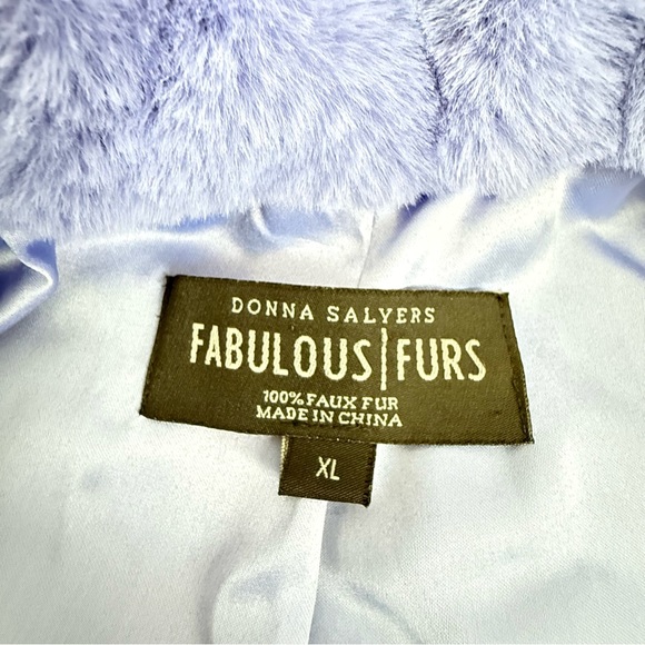 Donna Salyer’s Fabulous Furs Periwinkle Le Mink Faux Fur Coat & Bucket Hat Sz XL - Picture 10 of 12